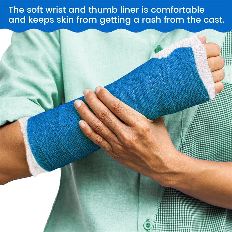 VELPEAU Wrist Liner Stockinette Elastic for Skin Protection and Reduce Friction Cotton Arm Sock Sleeve for Under Splint 10PCS